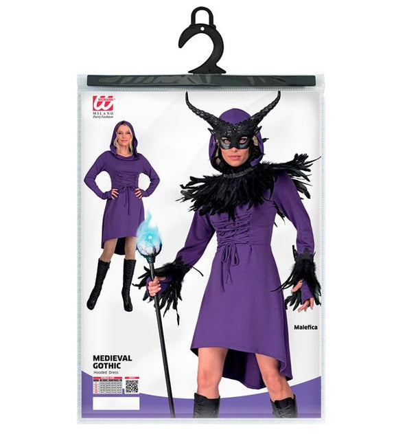 Middeleeuwse Gotisch Kostuum Dames Met Kap Paars van Widmann koop je bij Partywinkel