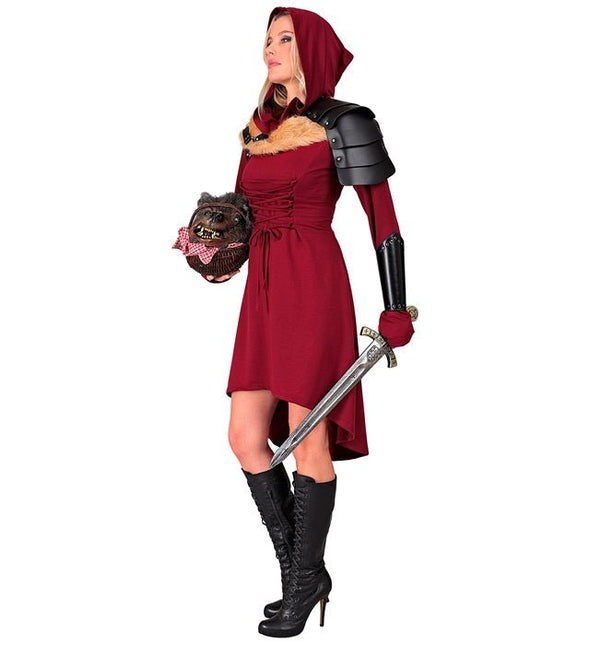Middeleeuwse Gotisch Kostuum Dames met Kap Rood van Widmann koop je bij Partywinkel