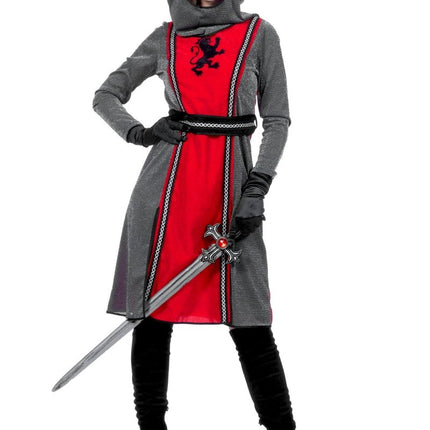 Ridder Jurk Grijs Rood Dames 3 delig van Wilbers & Wilbers koop je bij Partywinkel