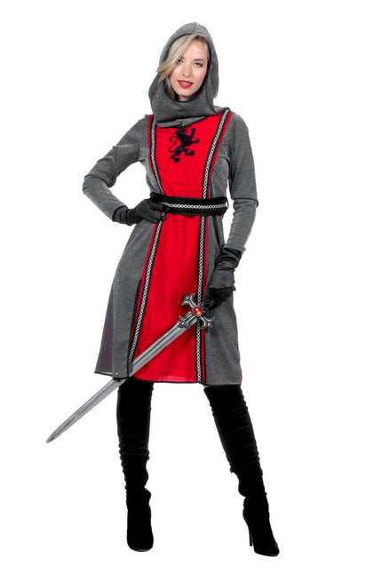 Ridder Jurk Grijs Rood Dames 3 delig van Wilbers & Wilbers koop je bij Partywinkel