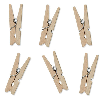 Mini Knijpers Hout 3,5cm 10st van Partydeco koop je bij Partywinkel