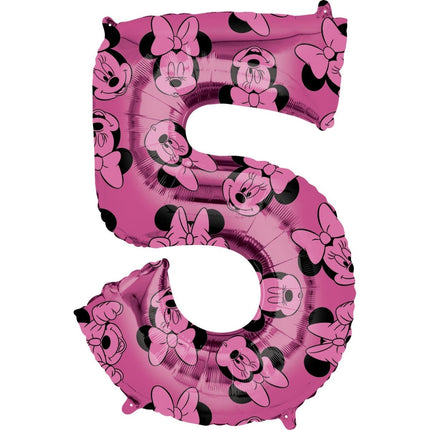 Minnie Mouse Helium Ballon Cijfer 5 66cm leeg van Anagram koop je bij Partywinkel
