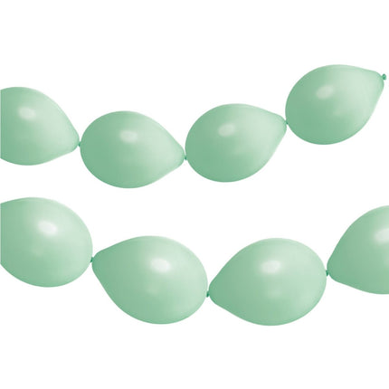 Mintgroene Ballonnenslinger Powder Pistache 3m 8st van Folat koop je bij Partywinkel