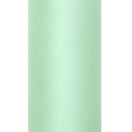 Mintgroene Tule Rol 15cm 9m van Partydeco koop je bij Partywinkel