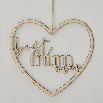 Moederdag Hangdecoratie Hout 22cm van Ginger Ray koop je bij Partywinkel