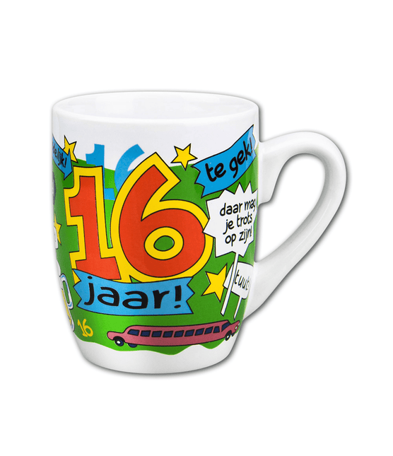 Mok 16 Jaar 12cm van Paper Dreams koop je bij Partywinkel