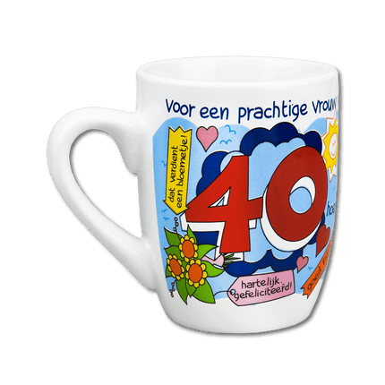 Mok 40 Jaar Vrouw 12cm van Paper Dreams koop je bij Partywinkel