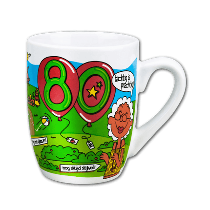 Mok 80 Jaar 12cm van Paper Dreams koop je bij Partywinkel