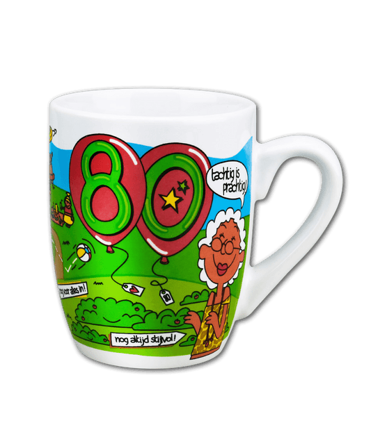 Mok 80 Jaar 12cm van Paper Dreams koop je bij Partywinkel