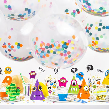 Monster Feesthoedjes 16cm 6st van Partydeco koop je bij Partywinkel