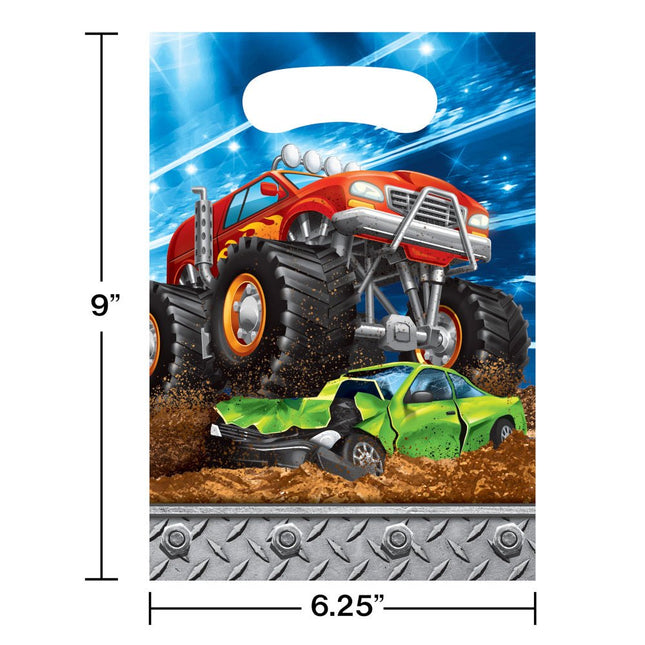 Monster Truck Uitdeelzakjes 22,5cm 8st van Creative Converting koop je bij Partywinkel