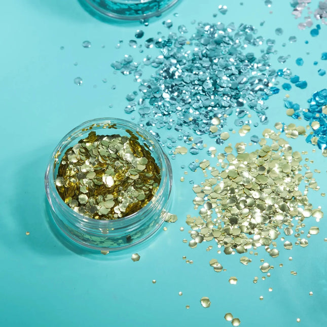 Moon Glitter Bio Chunky Glitter Gold 3g van Moon Creations koop je bij Partywinkel