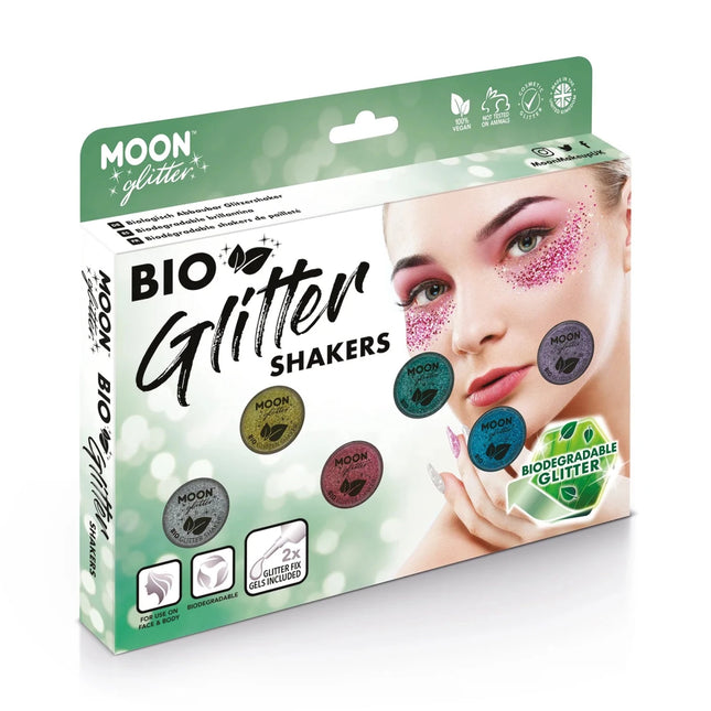 Moon Glitter Bio Glitter Shakers Silver 5g van Moon Creations koop je bij Partywinkel