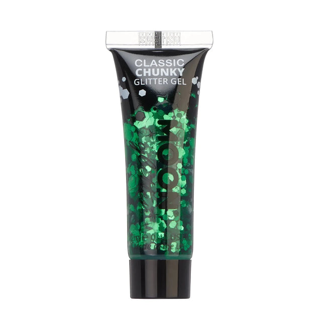 Moon Glitter Classic Chunky Glitter Gel Green 12ml van Moon Creations koop je bij Partywinkel