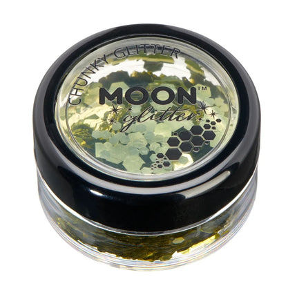 Moon Glitter Classic Chunky Glitter Gold 3g van Moon Creations koop je bij Partywinkel