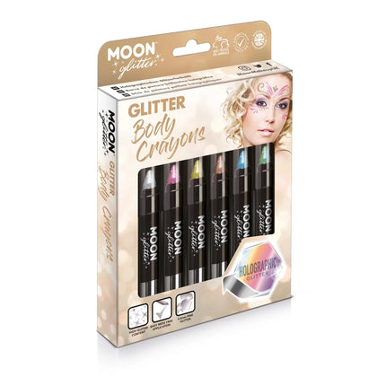 Moon Glitter Holographic Body Crayons Blue 3.2g van Moon Creations koop je bij Partywinkel