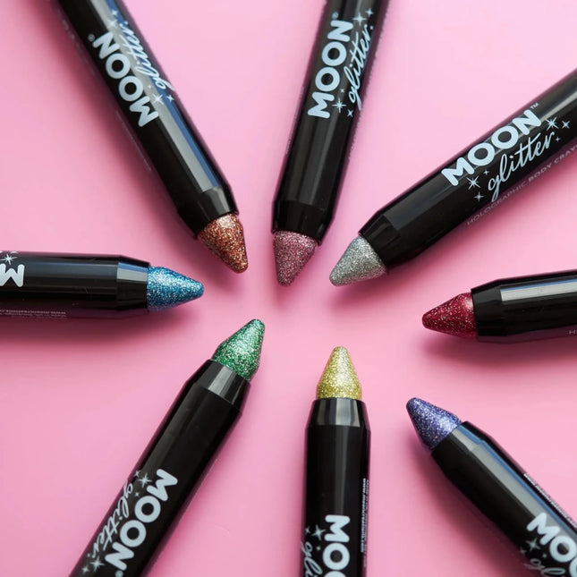 Moon Glitter Holographic Body Crayons Red 3.2g van Moon Creations koop je bij Partywinkel