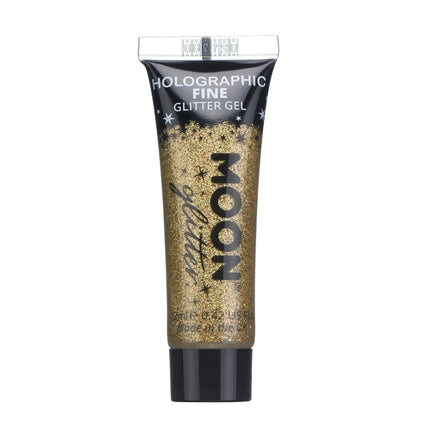 Moon Glitter Holographic Fine Glitter Gel Gold 12ml van Moon Creations koop je bij Partywinkel