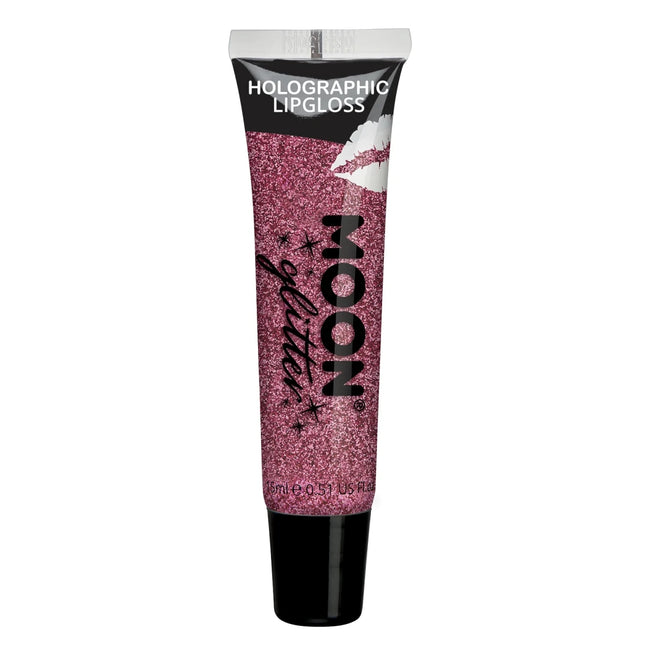 Moon Glitter Holographic Glitter Lipgloss Pink 15ml van Moon Creations koop je bij Partywinkel