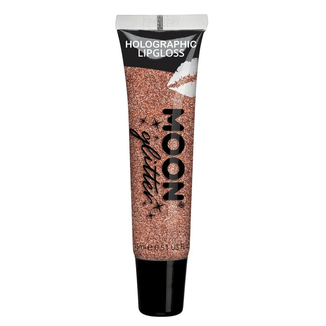 Moon Glitter Holographic Glitter Lipgloss Rose Gold 15ml van Moon Creations koop je bij Partywinkel