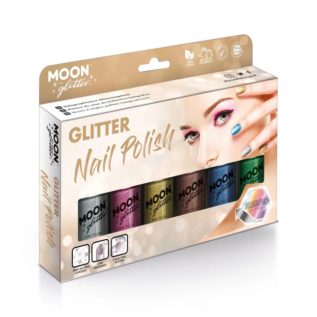 Moon Glitter Holographic Nail Polish Purple 14ml van Moon Creations koop je bij Partywinkel