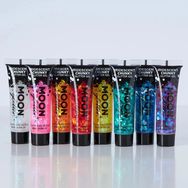 Moon Glitter Iridescent Chunky Glitter Gel Blue 12ml van Moon Creations koop je bij Partywinkel