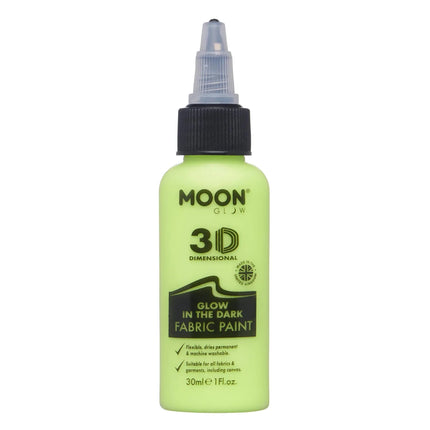 Moon Glow Glow in the Dark Fabric Paint Yellow 30ml van Moon Creations koop je bij Partywinkel