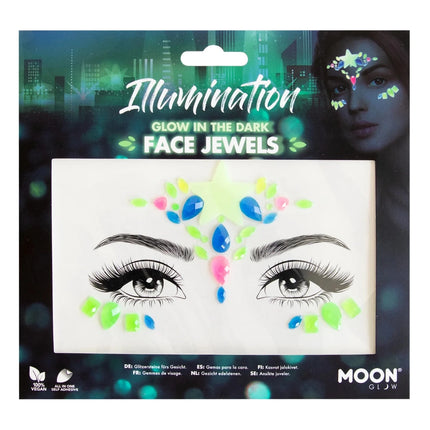 Moon Glow Glow in the Dark Face Jewels Illumination van Moon Creations koop je bij Partywinkel