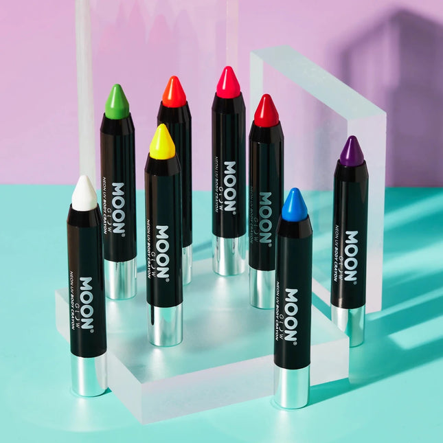 Moon Glow Intense Neon UV Body Crayons Intense Blue 3.2g van Moon Creations koop je bij Partywinkel