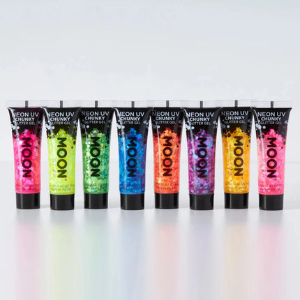 Moon Glow Neon UV Chunky Glitter Gel Green 12ml van Moon Creations koop je bij Partywinkel