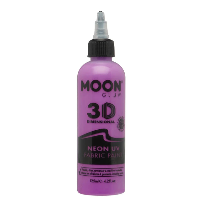 Moon Glow Neon UV Fabric Paint 125ml Intense Purple 125ml van Moon Creations koop je bij Partywinkel