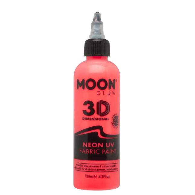 Moon Glow Neon UV Fabric Paint 125ml Intense Red 125ml van Moon Creations koop je bij Partywinkel