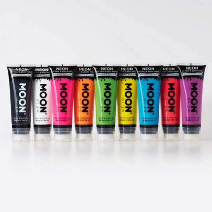 Moon Glow Neon UV Face Paint with Sponge Applicator Intense Orange 75ml van Moon Creations koop je bij Partywinkel