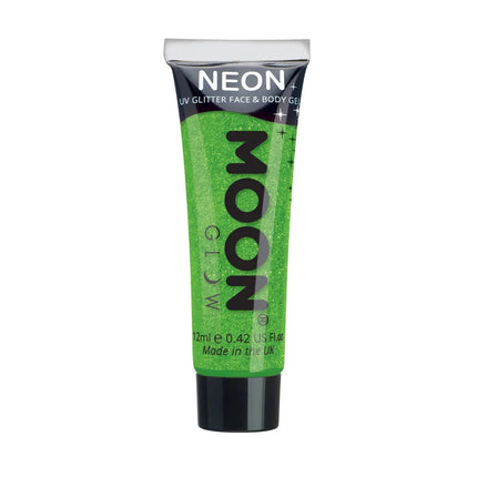 Moon Glow Neon UV Fine Glitter Gel Green 12ml van Moon Creations koop je bij Partywinkel