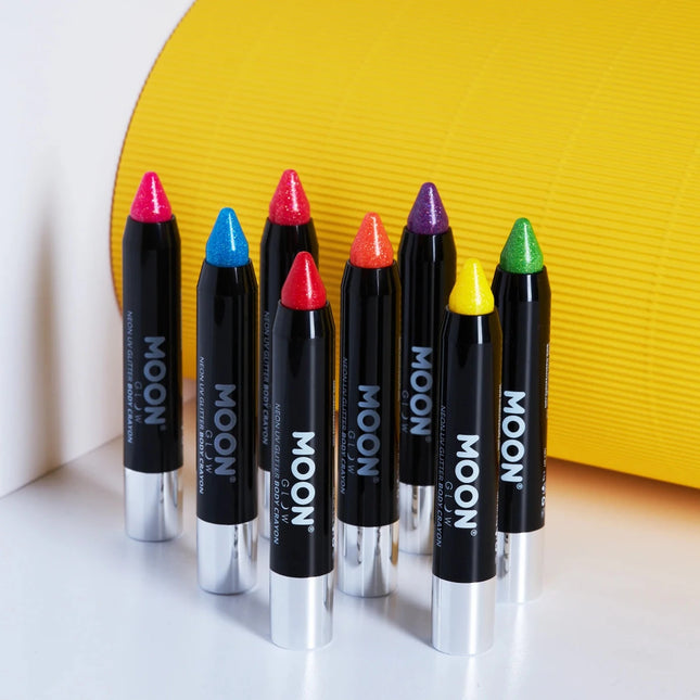 Moon Glow Neon UV Glitter Body Crayons Magenta 3.2g van Moon Creations koop je bij Partywinkel