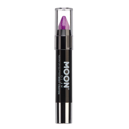 Moon Glow Neon UV Glitter Body Crayons Purple 3.2g van Moon Creations koop je bij Partywinkel