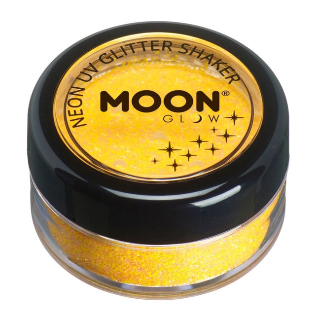 Moon Glow Neon UV Glitter Shakers Golden Yellow 5g van Moon Creations koop je bij Partywinkel