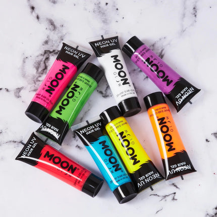 Moon Glow Neon UV Hair Gel Intense Blue 20ml van Moon Creations koop je bij Partywinkel
