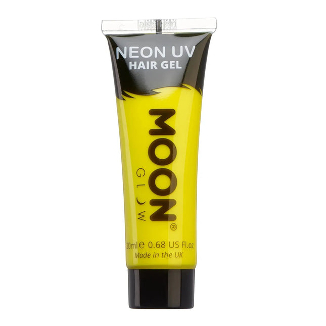 Moon Glow Neon UV Hair Gel Intense Yellow 20ml van Moon Creations koop je bij Partywinkel