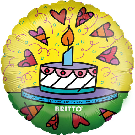 Gekleurde Helium Ballon Britto Taart Leeg 45cm
