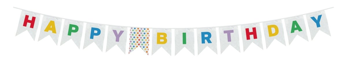 Multicolorwater Dots Reusable "Happy Birthday" Banner 1St van Procos koop je bij Partywinkel