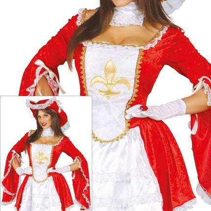 Musketier Kostuum Rood Wit van Fiestas Guirca koop je bij Partywinkel