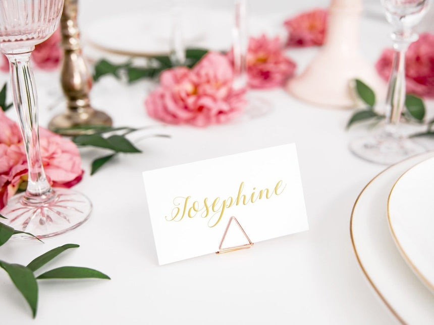 Naamkaarthouders Triangle Rose Goud 2,3cm 10st van Partydeco koop je bij Partywinkel