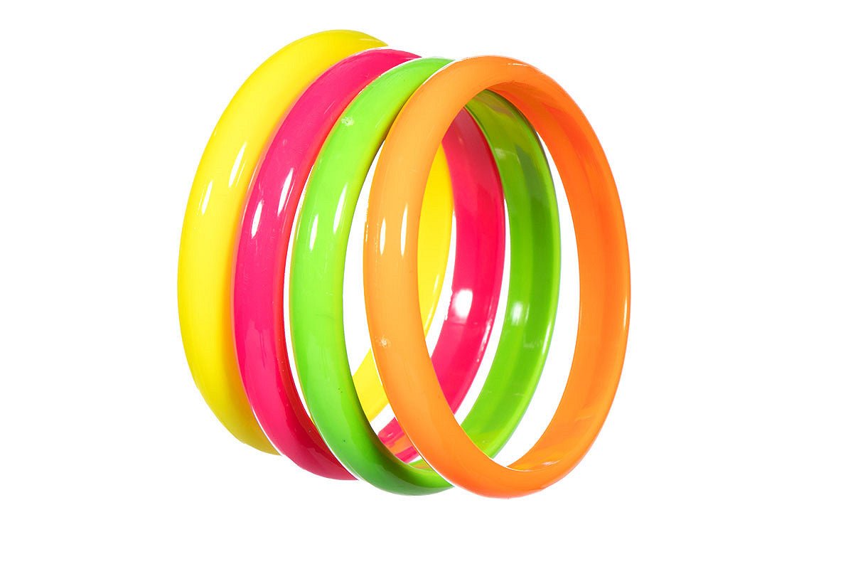 Neon 80S Armband Dames 4st – Partywinkel