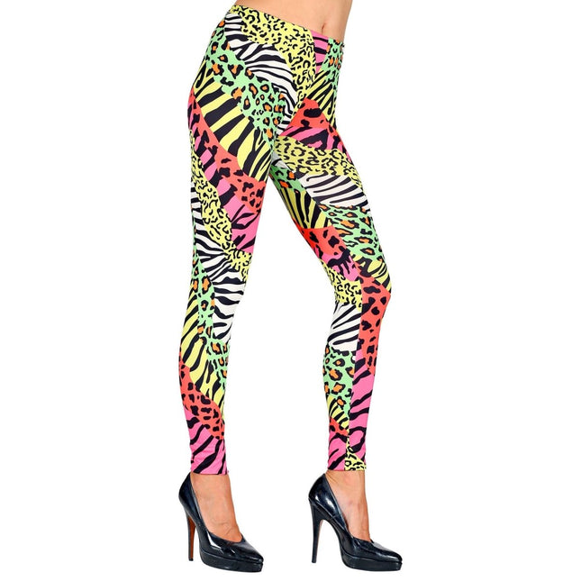 Neon 80S Legging Dames Gekleurd van Widmann koop je bij Partywinkel