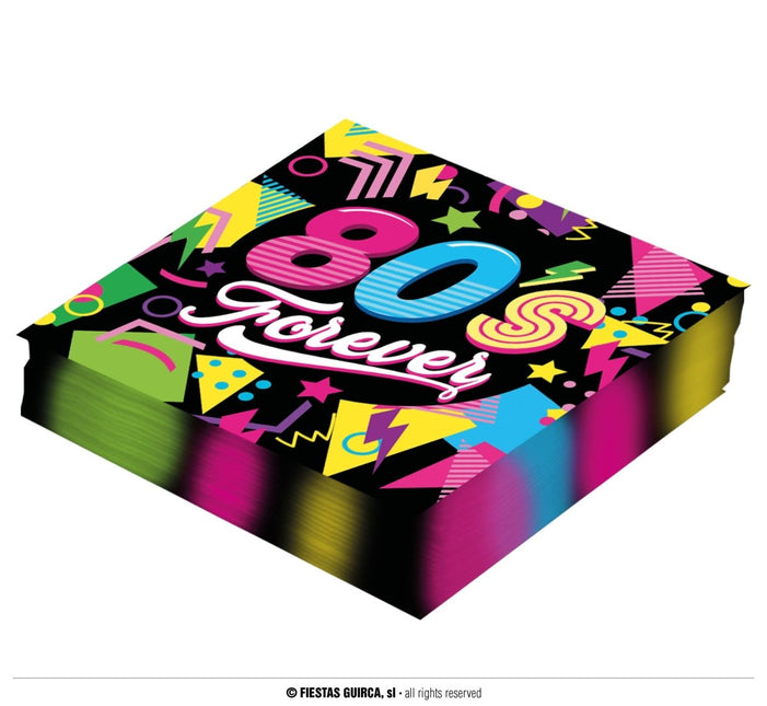 Neon 80S Servetten 33cm 12st van Fiestas Guirca koop je bij Partywinkel