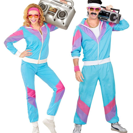 Neon 80S Trainingspak Fout Blauw van Widmann koop je bij Partywinkel
