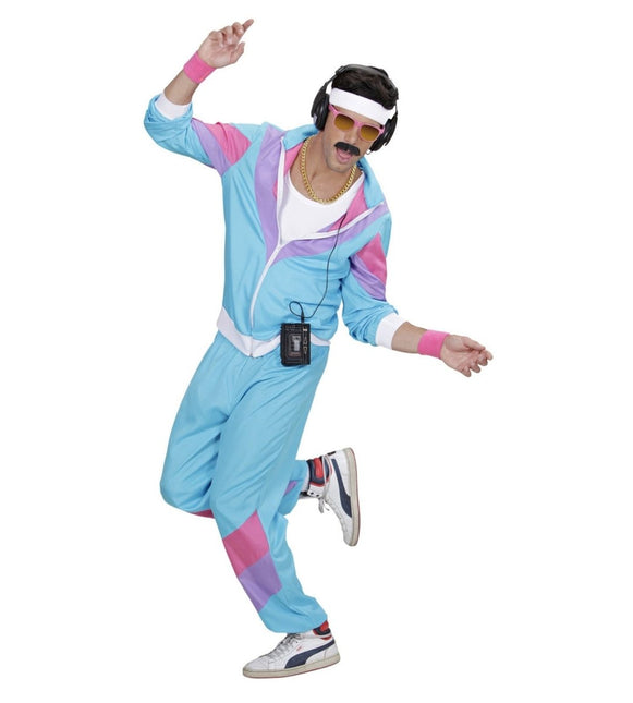 Neon 80S Trainingspak Fout Blauw van Widmann koop je bij Partywinkel