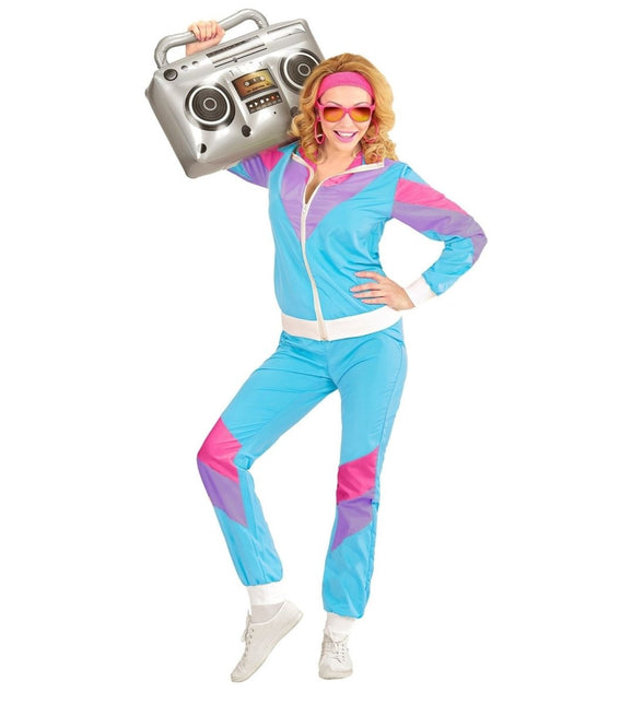 Neon 80S Trainingspak Fout Blauw van Widmann koop je bij Partywinkel