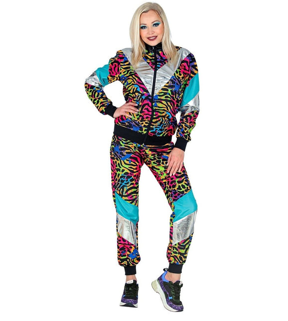 Neon 80S Trainingspak Fout Dierenprint van Widmann koop je bij Partywinkel